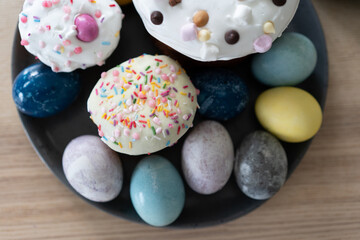 Dyed easter eggs