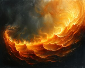 Fire drawings, the primal element, alive and ever-changing - obrazy, fototapety, plakaty