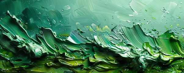 Refreshing green mint color splashed across a summer canvas - obrazy, fototapety, plakaty