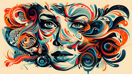 Fototapeta premium decorative illustration for graphic design. Generative Ai