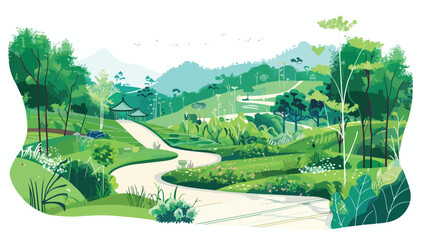 Sustainable tourism project in the park at Singha 