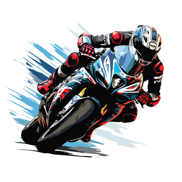 SuperBike Racing Clipart isolated on white background