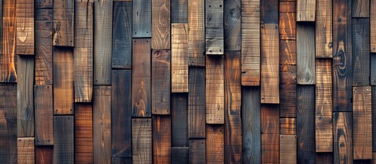 A detailed shot of a building facade constructed with hardwood planks, showcasing a unique pattern and texture. The wood creates a warm and inviting aesthetic