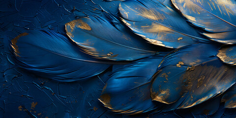 Abstract Floral Patterns in Gold and Blue .HD wallpaper