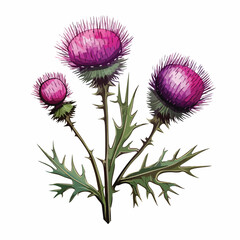 Thistle Clipart isolated on white background