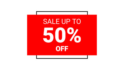 50% percent discount sale off red tag, label. emblem sale offer, badge price discount number. stamp Flat offer, sticker clearance sale. Finance product emblem.