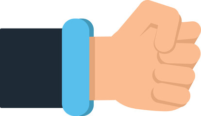 Businessman fist. Hand gesture icon. Work fight