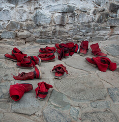 monks' red shoes