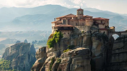 Fototapete Rund Beautiful landscape of monasteries  and rocks of Meteora , Greece © Ebru
