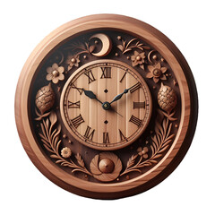 antique clock isolated on transparent backround