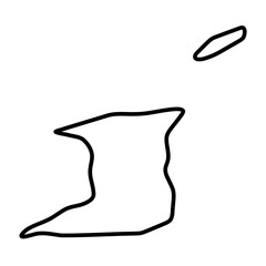 undefinedTrinidad and Tobago country simplified map. Thick black outline contour. Simple vector icon