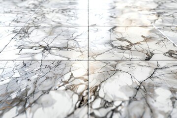 Carrara Marble Interior Decoration with Abstract Ceramic Tiles, Luxury Surface Design