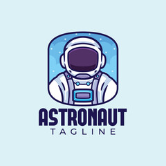Astronaut head Logo mascot illustration Cartoon character vector