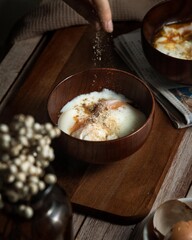 half-boiled egg for morning breakfast