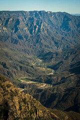 urique canyon copper mexico chihuahua aerial landscape geologic rock formation travel destination 
