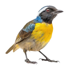 Obraz premium blue crowned laughing thrush bird isolated on transparent background