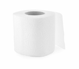Roll of toilet paper isolated on white