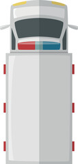 Ambulance top view. Medical car color icon