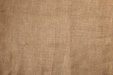 Fototapeta na wymiar Texture of natural burlap fabric as background, top view