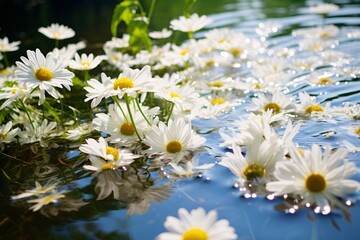 white flowers floating in water