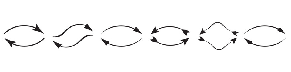 Vector direction arrows. Loading arrows. Steep directional arrows, forward and backward movement icon. loading icon