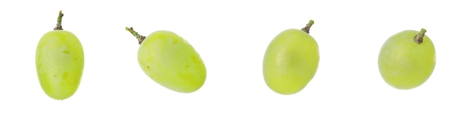 Delicious fresh grapes isolated on white, set