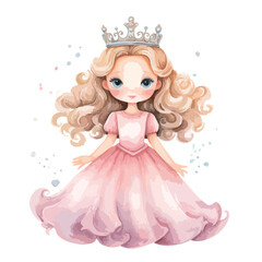 Watercolor Pastel Princess Clipart 