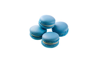 Blue macarons. isolated on transparent background.