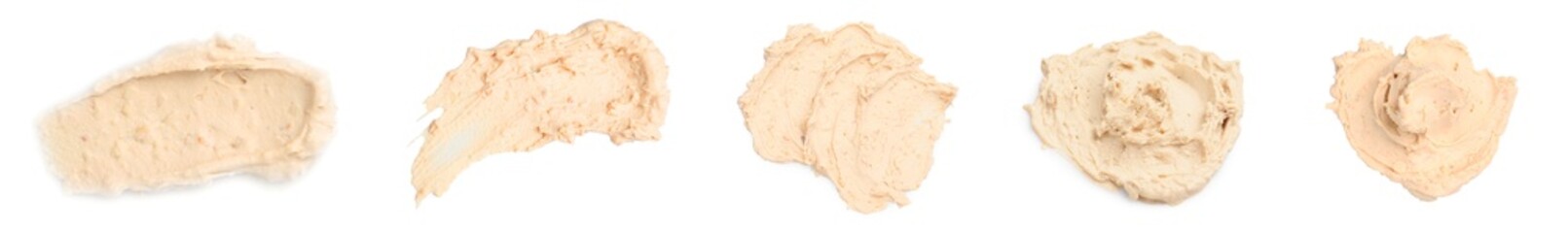 Tasty nut butter isolated on white, top view