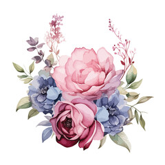Watercolor Royal Flowers clipart 