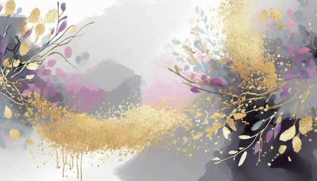 Abstract watercolor style background illustration inspired by spring.