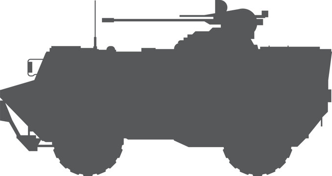 gray armored vehicle silhouette on white clip art preview