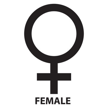 Female symbol isolated icon. Girl Gender sign icon 11:11