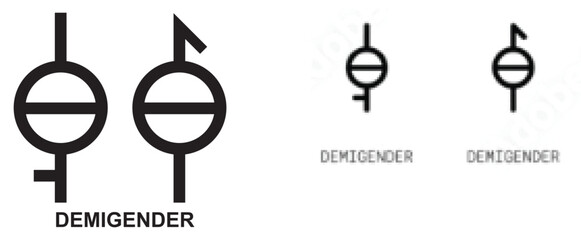 Demigender vector symbol. Gender and sexual orientation identity - obrazy, fototapety, plakaty