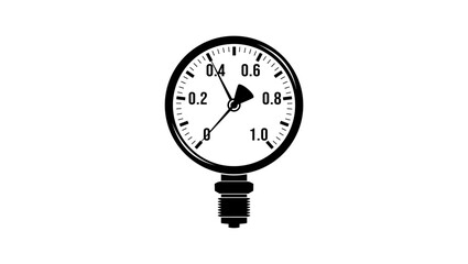 Manometer scales, black isolated silhouette