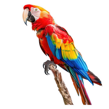 macaw on isolated transparent background