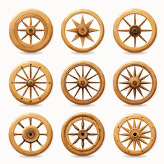 Wooden Wheels Clipart isolated on white background