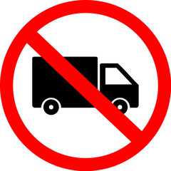 No Truck Icon. Forbidden lorry Vector. No Parking Sign. Illustration 