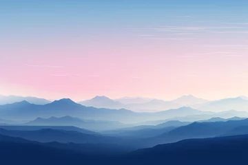 Zelfklevend Fotobehang a landscape of mountains and sky © Vadim