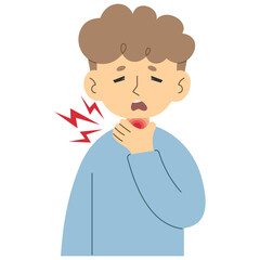 Sore throat 2 cute, png illustration.