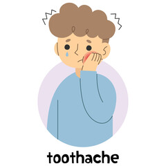 Toothache 3 cute, png illustration.