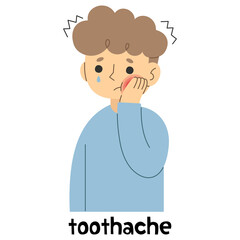 Toothache 1 cute, png illustration.
