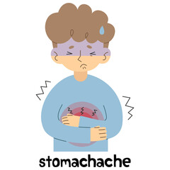 Stomachache 1 cute, png illustration.