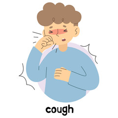 Cough 3 cute, png illustration.