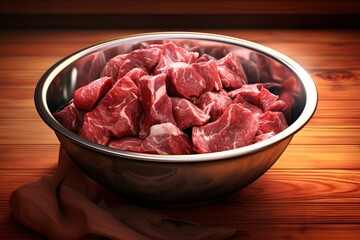 a bowl of raw meat