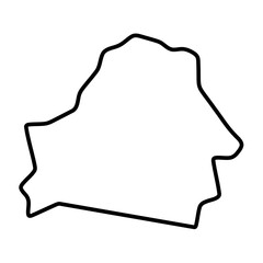 Belarus country simplified map. Thick black outline contour. Simple vector icon