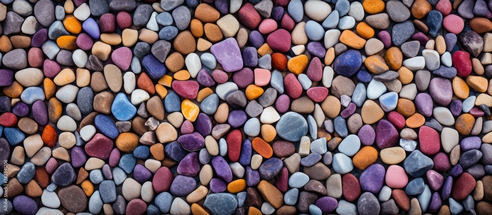 Poster an artistic arrangement of carmine rocks in various shapes and sizes, creating a symmetrical pattern