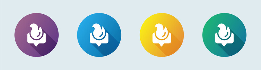 Fototapeta premium Trending solid icon in flat design style. Fire signs vector illustration.