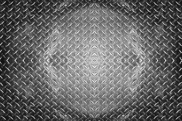 Diamond, metal wall and abstract background with pattern, design or texture of iron with mockup space. Steel, closeup and silver color, rhombus or surface of alloy for wallpaper with grunge shapes