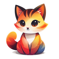 Obraz premium minimalistic cute cat logo